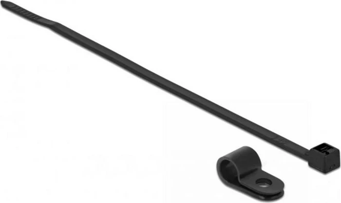 DeLOCK Befestigungsschelle 4.8mm mit Kabelbinder, 2.5mm, 150mm, schwarz, 10 Stück