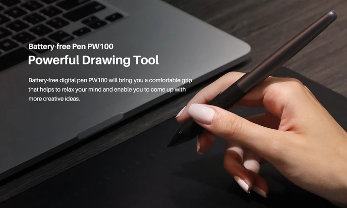 Huion PW100 schwarz/silber