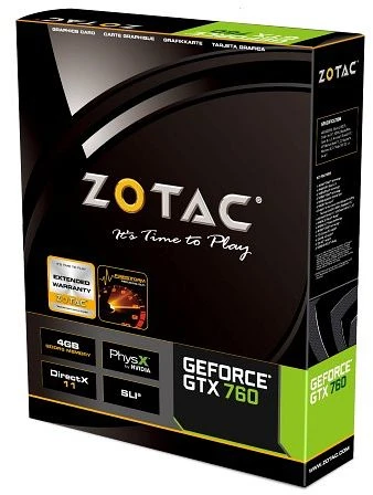 Zotac GeForce GTX 760, 4GB GDDR5, 2x DVI, HDMI, DP
