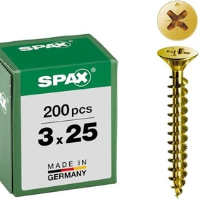 Spax YELLOX A2L 4CUT PZ1 Universalschraube, 3x25mm, 200 Stück