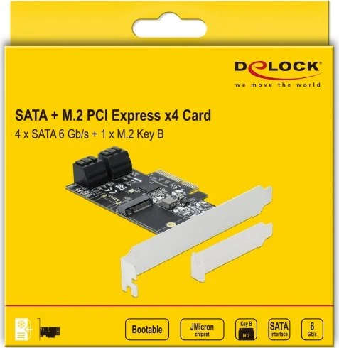 DeLOCK 4x SATA, 1x M.2 SATA, PCIe 3.0 x4
