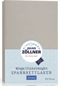 Julius Zöllner Spannleintuch für Wiege/Stubenwagen Jersey 40x90cm taupe