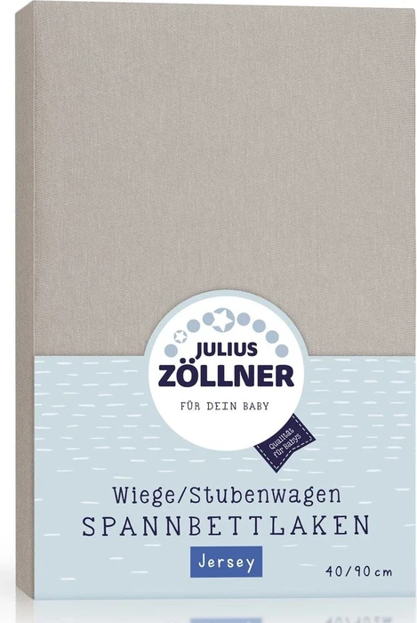 Julius Zöllner Spannleintuch für Wiege/Stubenwagen Jersey 40x90cm taupe