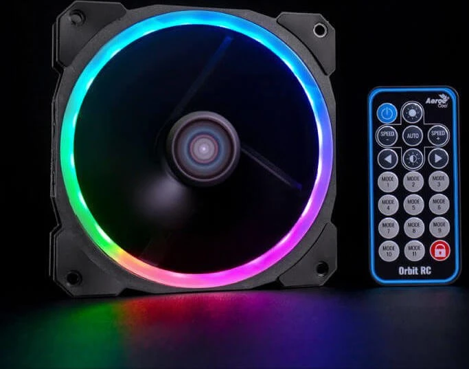 AeroCool Orbit RC, LED-Steuerung, Fernbedienung, 120mm, 3er-Pack