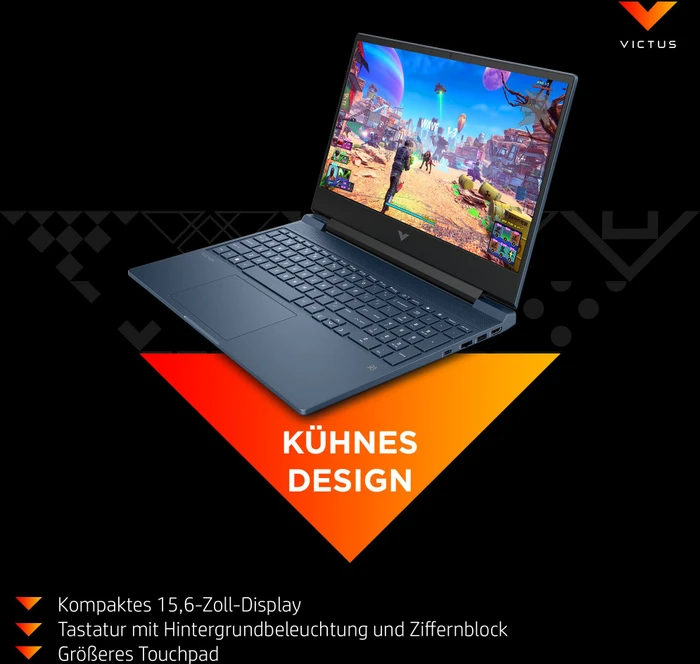 HP Victus 15-fa0002ng, Performance Blue, Core i5-12450H, 16GB RAM, 512GB SSD, GeForce RTX 3050, DE