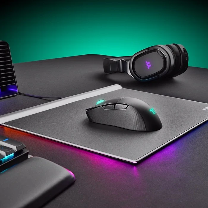 Thermaltake Damysus Wireless RGB Ergonomic Gaming Mouse, schwarz, USB/Bluetooth