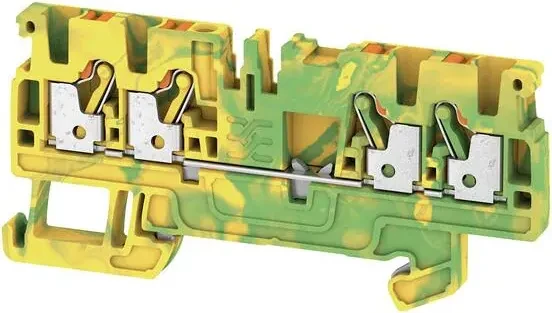 Weidmüller A4C 2.5 PE Schutzleiter-Reihenklemme, PUSH IN, 2.5 mm², grün / gelb