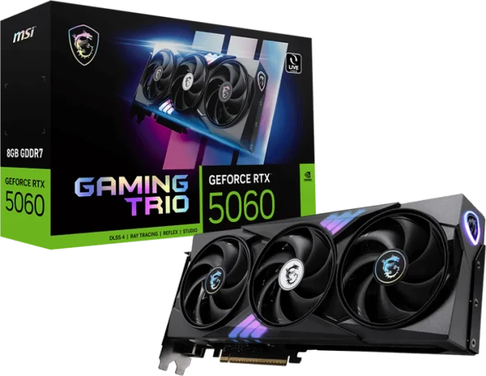 MSI GeForce RTX 5060 8G Gaming Trio, G5060-8GT, 8GB GDDR7, HDMI, 3x DP