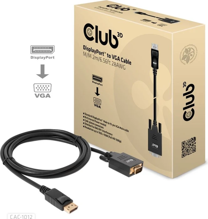 Club 3D DisplayPort/VGA Kabel 2m