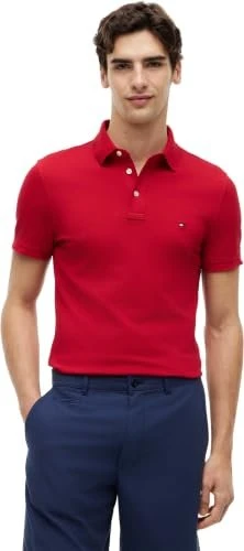 Tommy Hilfiger 1985 Slim Fit Poloshirt kurzarm medium red (Herren)