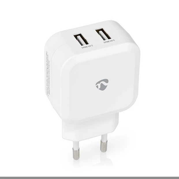 Nedis 24W Dual Port-USB-Netzladegerät weiß