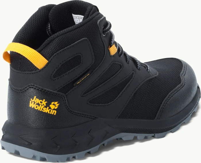 Jack Wolfskin Woodland Texapore Mid black/burly yellow xt (Junior)