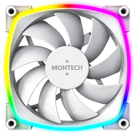 Montech AX120 PWM ARGB weiß, Lüftersteuerung, 120mm, 3er-Pack