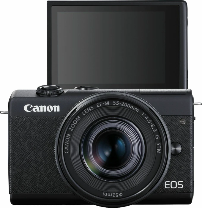 Canon EOS M200 schwarz mit Objektiv EF-M 15-45mm 3.5-6.3 IS STM und EF-M 55-200mm 4.5-6.3 IS STM