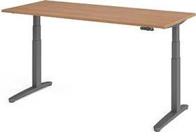 Hammerbacher Ergonomic Aktiv XBHM19 elektrisch höhenverstellbarer Sitz-Steh-Schreibtisch 180x80cm Nussbaum/graphit