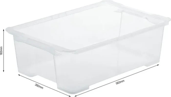 Rotho Evo Easy Storage Aufbewahrungsbox, 30l, transparent/transparent