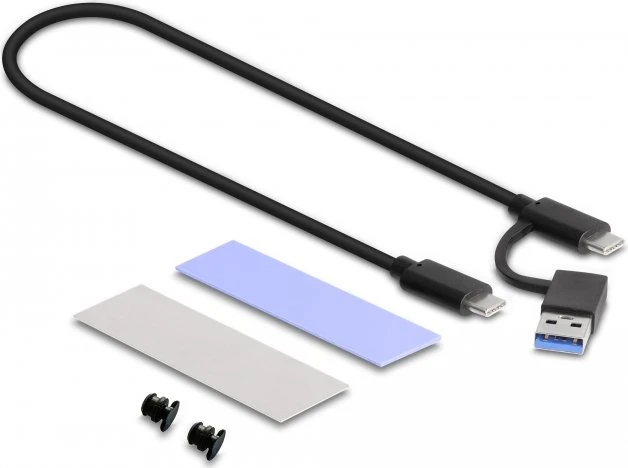 DeLOCK Externes Gehäuse für M.2 NVMe/SATA SSD, USB-C