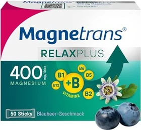 Stada Magnetrans RelaxPlus 400mg Granulat Sticks Blaubeergeschmack, 50 Stück
