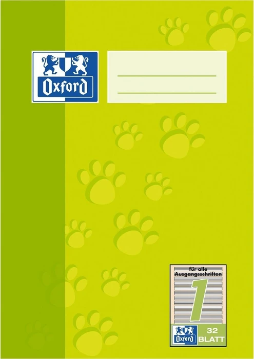 Oxford Schulheft, A5, Lineatur 1, hellgrün, 32 Blatt