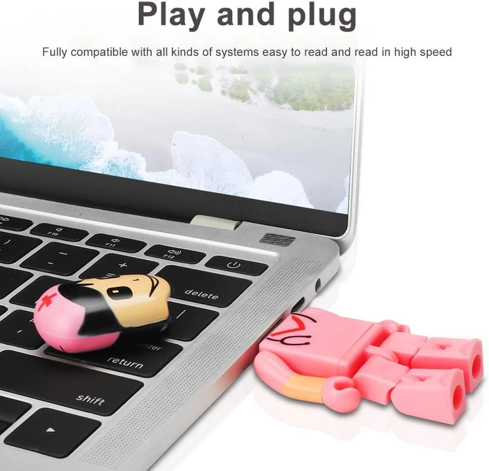 Diverse USB-Sticks Cartoon Krankenschwester 16GB rosa, USB-A, USB 3.2 Gen 1×1