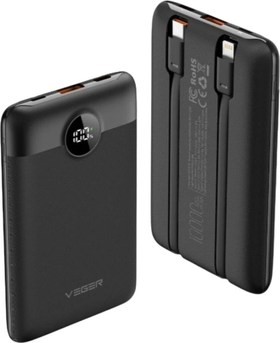 Veger Power Bank Mini 22.5W 10000mAh schwarz