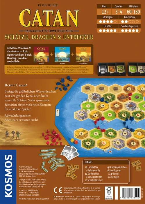 Die Siedler von Catan - Szenarien für Erweiterungen - Schätze Drachen & Entdecker (Erweiterung)