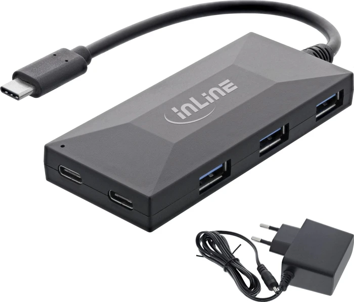 InLine USB-Typ C Hub, mit Netzteil, USB-C 3.0 [Stecker]