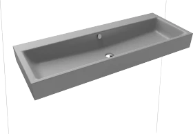 Kaldewei Puro Wand-Doppelwaschtisch 120x46cm mit Überlauf, Perl-Effekt, cool grey 30