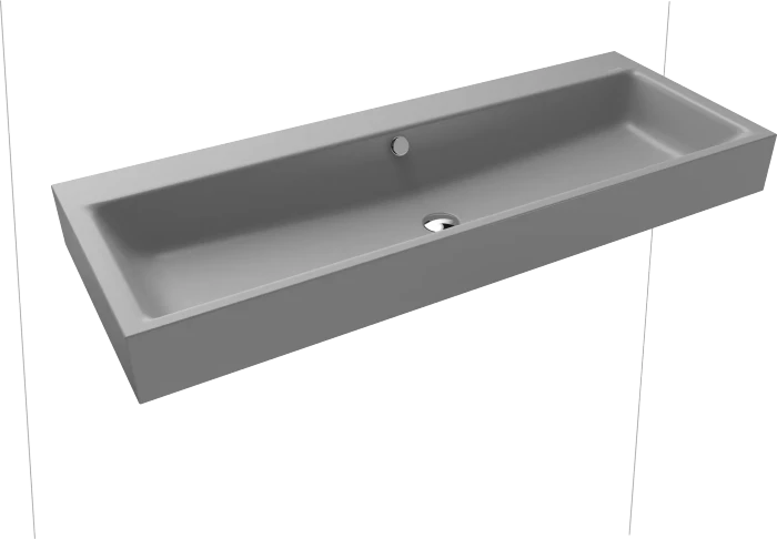 Kaldewei Puro Wand-Doppelwaschtisch 120x46cm mit Überlauf, Perl-Effekt, cool grey 30