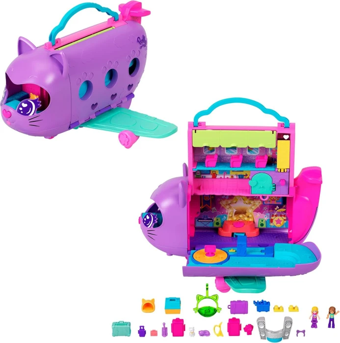 Mattel Polly Pocket - Kätzchen Flugzeug