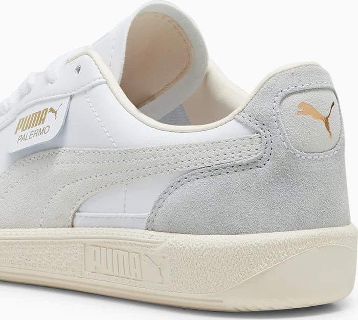 Puma Palermo Leather puma white/cool light gray/sugared almond (Junior)