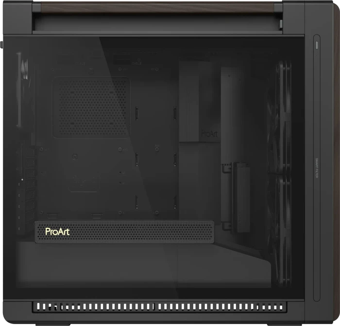 ASUS ProArt PA602 Wood Edition Modern Black, schwarz/braun, Tempered Glass Panel, Glasfenster