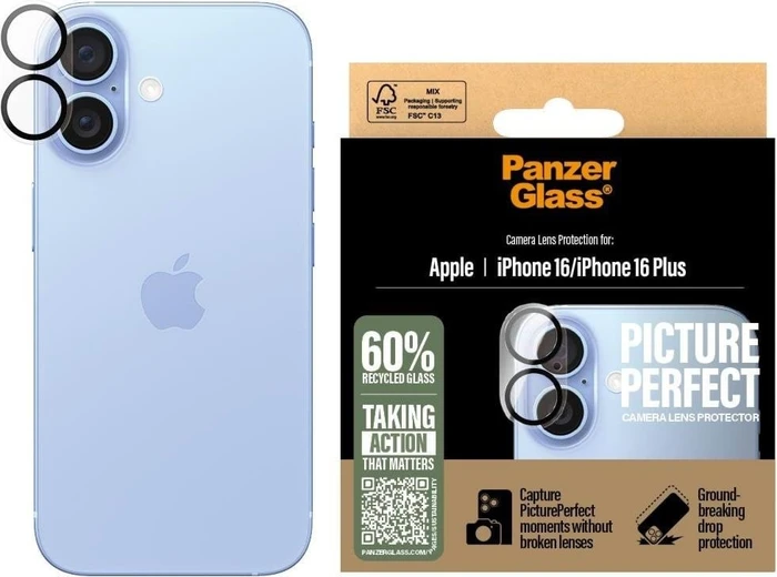 PanzerGlass PicturePerfect Camera Lens Protector für Apple iPhone 16/16 Plus