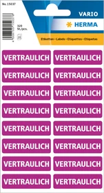 Herma Textetiketten vertraulich, 12x40mm, violett, 5er-Pack (1600 Etiketten)