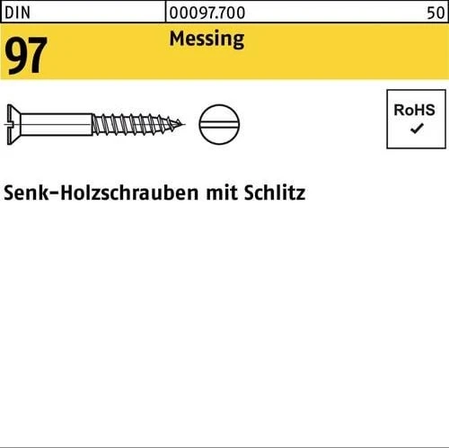 Reyher DIN 97 Schlitz Holzschraube, 3x8mm, 200 Stück