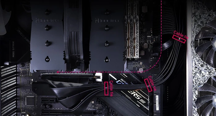 Lian Li O11D EVO Upright GPU Kit Riser Card, inkl. PCI-Slot Blende für O11D EVO, gewinkelt, PCIe 4.0, 380mm, schwarz