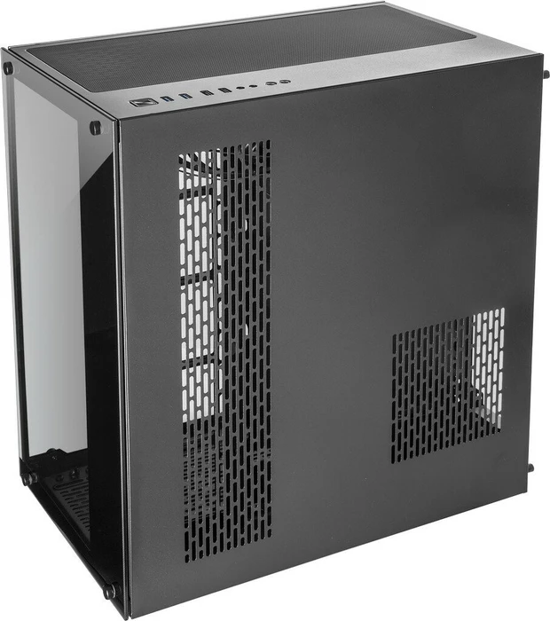 Inter-Tech C-701 Panorama, schwarz, Glasfenster