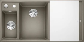 Blanco Axia III 6 S InFino Becken links mit Ablauffernbedienung tartufo inkl. Glasschneidebrett