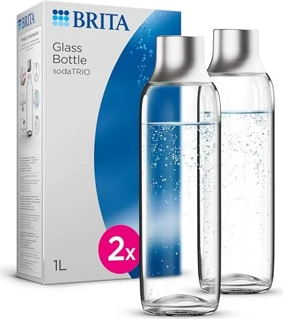 Brita SodaTRIO Glas Sodaflasche 1l, 2 Stück