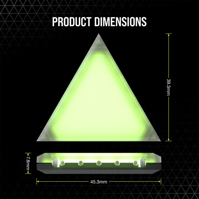Corsair iCUE LC100 Case Accent Lighting Panels Mini Triangle Expansion Kit, RGB-Beleuchtung, 9er-Pack, schwarz