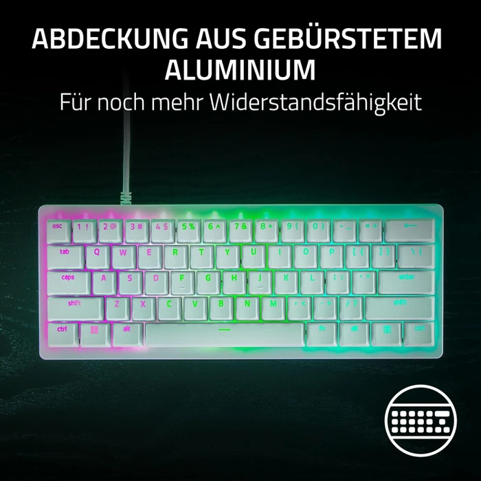 Razer Huntsman V3 Pro Mini, weiß, LEDs RGB, Razer Analog Optical Switch Gen-2, USB, US