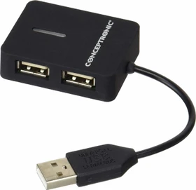 Conceptronic Travel USB-Hub, 4x USB-A 2.0, USB-A 2.0 [Stecker] (C4PUSB2)
