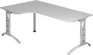 Hammerbacher Ergonomic Plus F-Serie FS82/5 Eckschreibtisch 210x113cm grau/silber