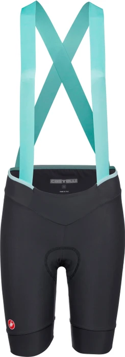 Castelli Prima 2 DT Bibshort Fahrradhose kurz dark gray/pool blue (Damen)