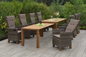 Merxx Toskana Gartenmöbel-Set braun/natur,  10-tlg.