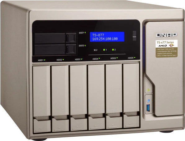 QNAP Turbo Station TS-877-1600-16G, 16GB RAM, 4x RJ-45 1000Base-T, 1x USB-C 3.1