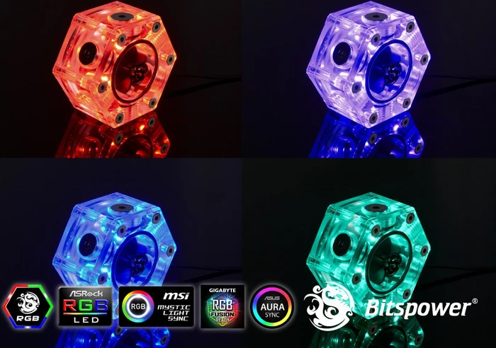 Bitspower Hexagon Durchflusssensor RGB