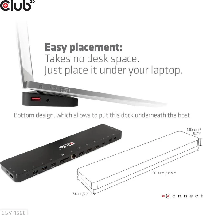 Club 3D Triple Display Dynamic PD Charging Dock 120W, USB-C 3.0 [Buchse]