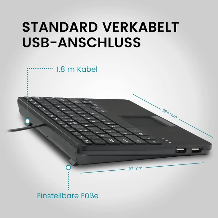 Perixx Periboard-525, schwarz, USB, DE