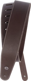 D'Addario Deluxe Leather Guitar Strap Brown with Stitch